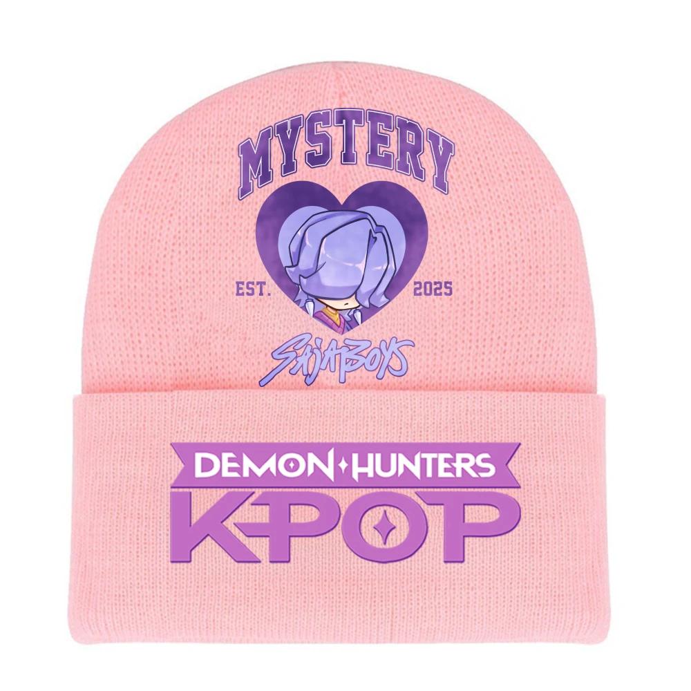 Kpop Demon Hunters HUNTRIX SAJABOYS Letter Printed Rolled-edge Woolen Knitted Cap Thickened Cold Season Adult Hat Fans Birth Date Present
