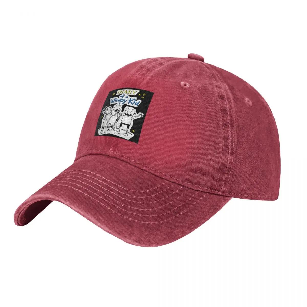 Diary Of A Wimpy Kid Wimpy Kid Group Baseball Caps Fashion Washed Denim Hats Casquette Sports Baseball Cowboy Hat for Unisex Women One Size