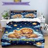 3PC Custom Name Lion Cubs Stars Bedding Set Duvet Cover Closure Includes 1 Duvet Cover & 2 Pillowcases for Bedroom