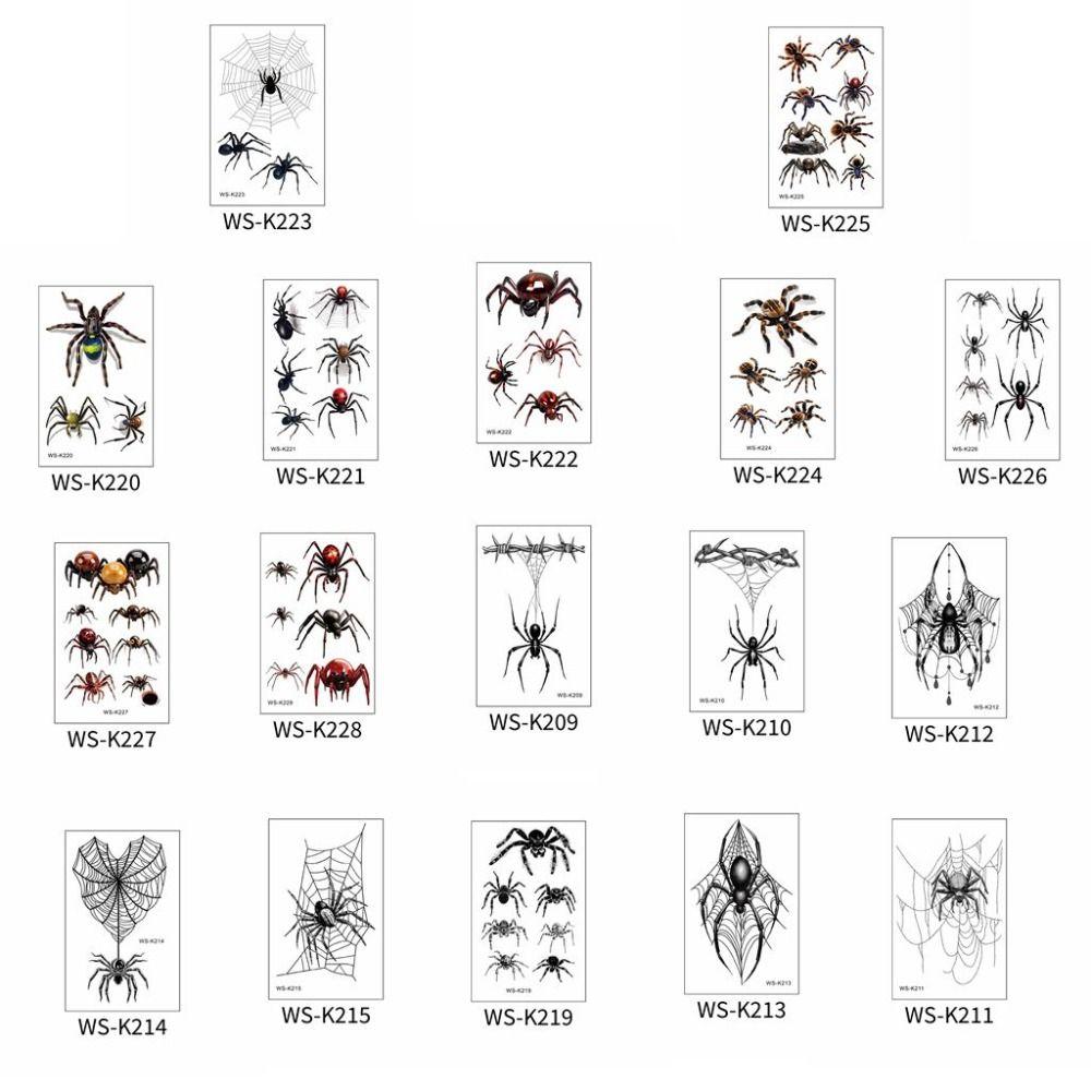 Waterproof Spider Tattoo Realistic Halloween Face Tattoo Body Art Body Tattoo Stickers Face Makeup