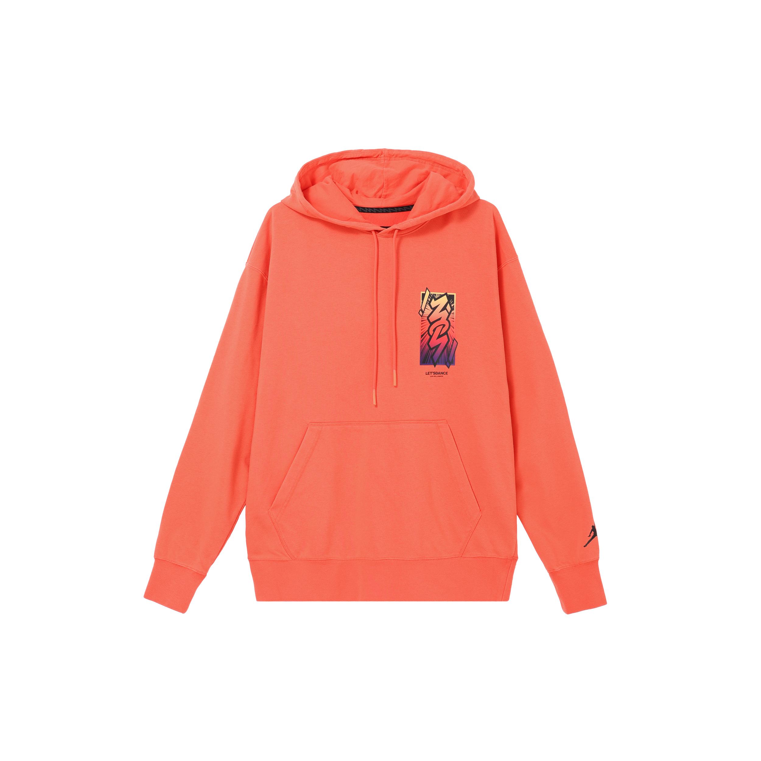 Jordan Zion Sweatshirts Men s Orange Red Hooded Moderate Regular DH0599-635 S