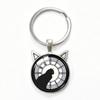 Yin Yang Double Cat Ear Gem Keychain - Trendy Unisex Alloy Accessory