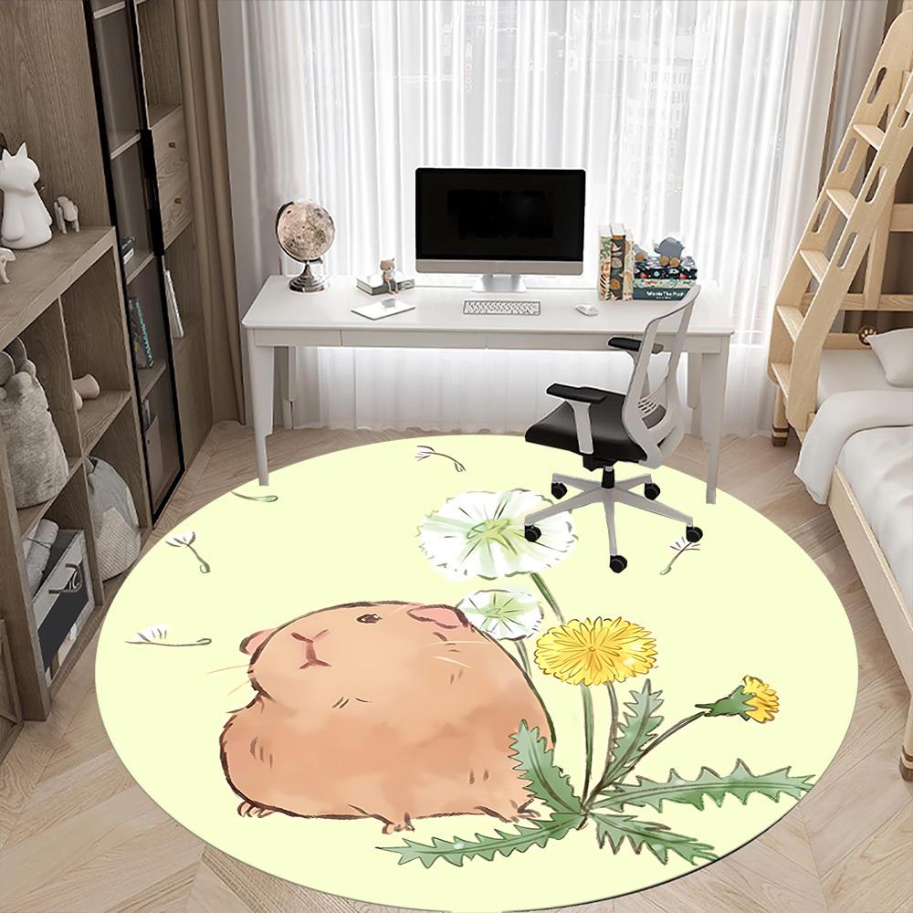 1pc Hamster Dandelion Chair Carpet for Office Non Slip, Lightweight, Machine Washable Rug for Office Holiday Decor