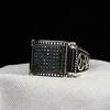 Luxury Classical Inlaid with Black Stone Black Color Square Men Rings Fashion Party Rings Jewelry