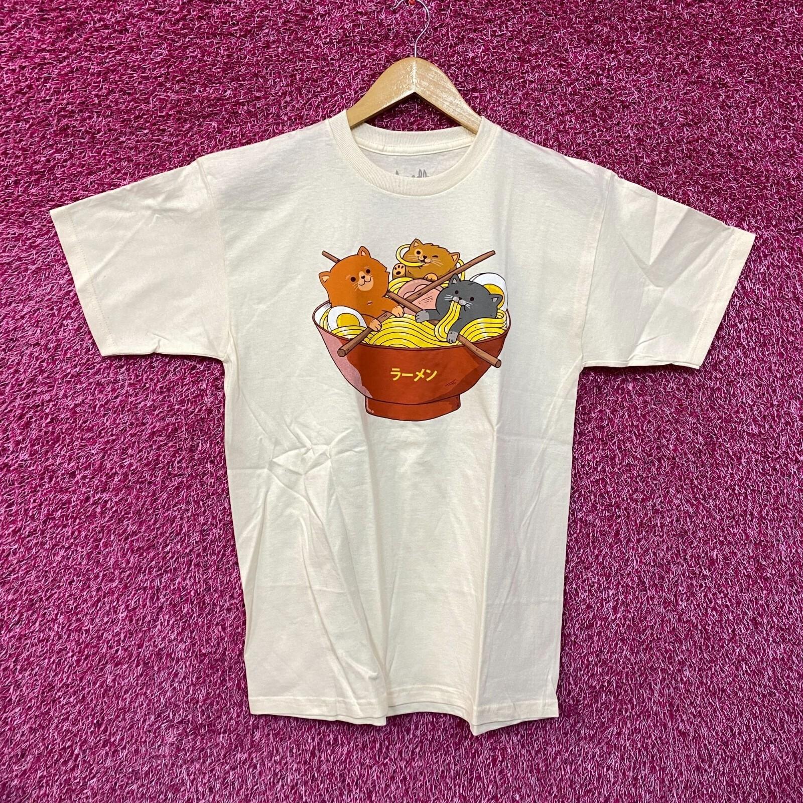 Ramen cat beige Tshirt size medium L