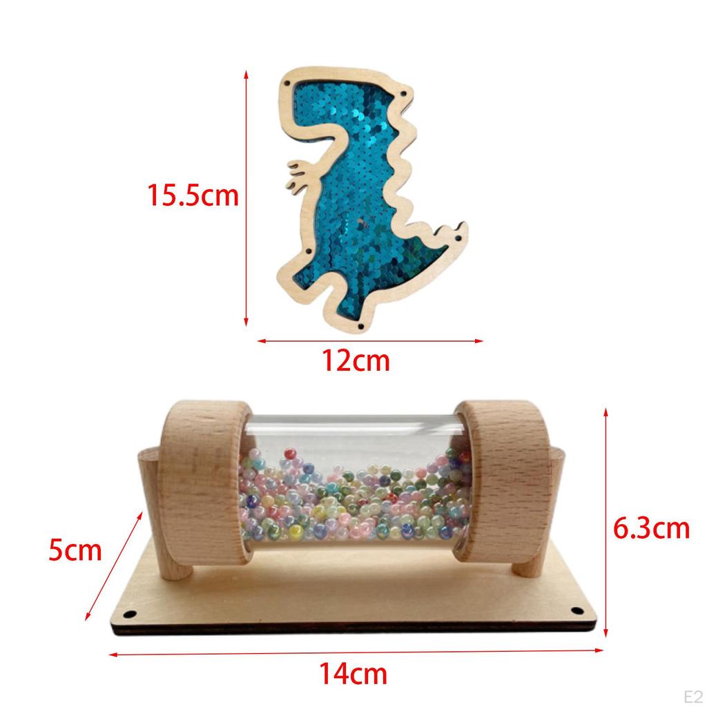 Busy Board Part Sequined Dinosaur Kids Instrument DIY Rain Sound Effect Rattle Tube Rainstick for
