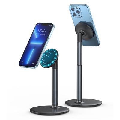 Aluminum Stand Tabletop Mobile Phone Stand Portable Desktop Magnetic Phone Holder Stretchable 360 Degree Rotating Holder