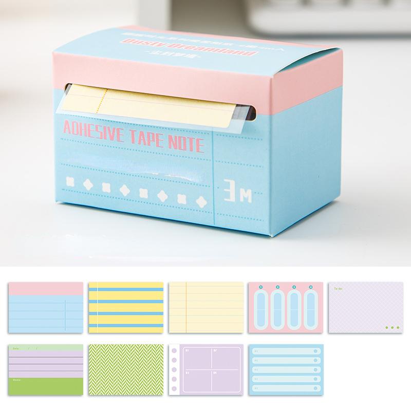 100 hárkov/škatuľka Výsuvná rolka poznámkový blok Kreatívna jednoduchosť Štúdium Samolepiaca poznámka Urob si sám Dekoratívna nálepka na zošity Krásna nálepka so štítkom
