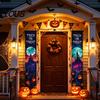 Halloween Festive Decor Porch Sign Banner, Pumpkin Ghost Party Awning Hanging Wall Atmosphere Decoration Door Decoration, Front Wreath Banner
