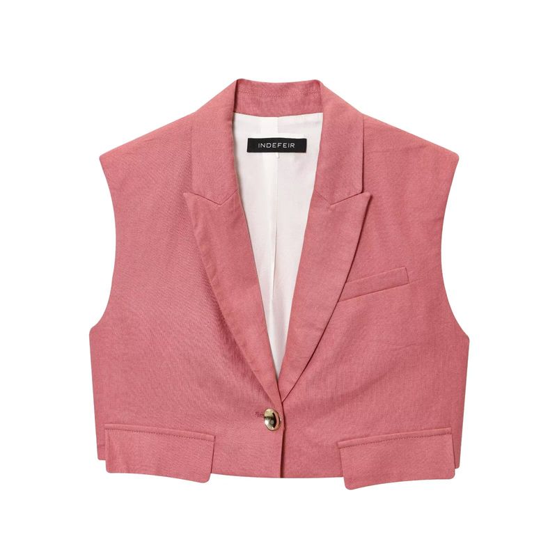 Kaslead New Women Clothes Western Style Hidden Button Short Vest Middle Pants 7968333 8147333
