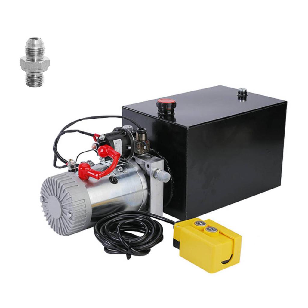 Hydraulic Power Unit DC Motor Single Acting Hydraulic Pump for Dump Trailer Lifting 12L 12.68 Quart Capacity