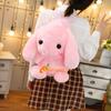 50Cm Lop Ears Rabbit Plush Backpack Stuffed Fluffy Shy Cartoon Animal Double Shoulders Bag Belt Adjustable Plushie Shopping Bag