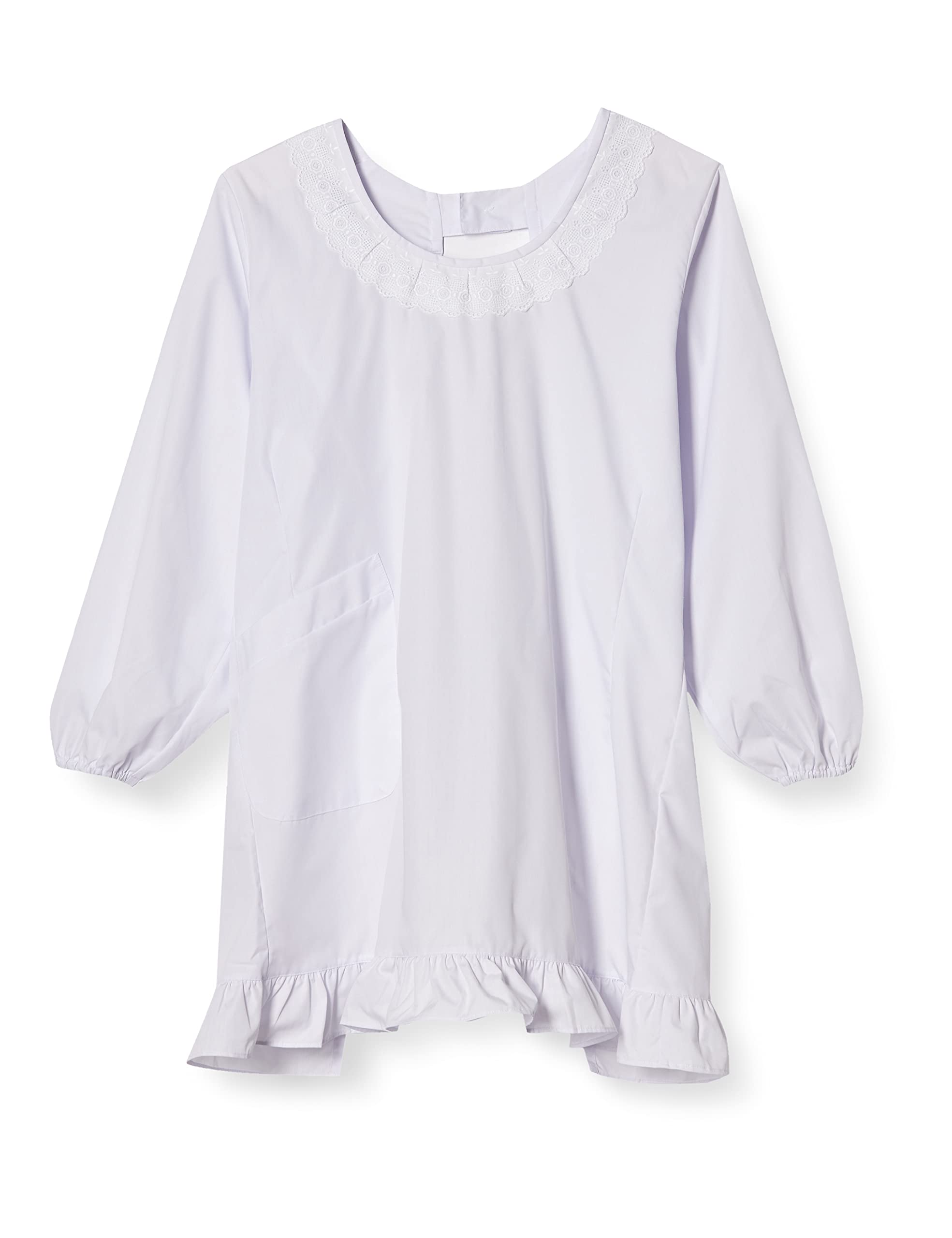 

antibacterial and round with M to Japanese size [Ogran Japan] Apron, Western-style apron, deodorizing, collar, lace, pockets, Lanny, women s, white, белый