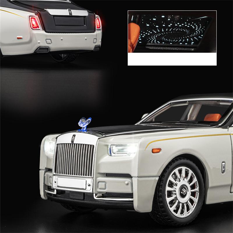 1/18 Rolls-Royce Phantom Alliage Luxy Modèle de Voiture Moulages sous Pression Véhicules Jouets en Métal Modèle de Voiture Simulation Son Lumière Collection Cadeaux pour Enfants