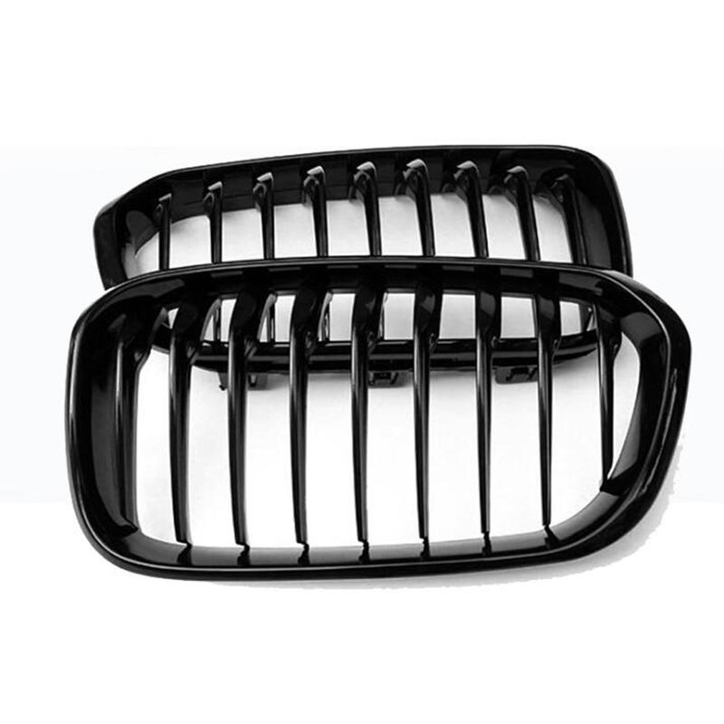 Kidney Replacement Front Grill for BMW F20 F21 2015- 118i 120i 125i M140i M Performance Gloss Black Grills