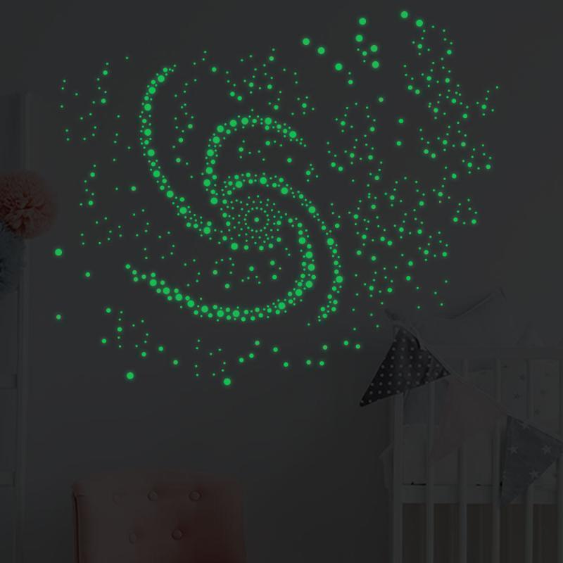 407pcs Luminous Wall Stickers Wall Decor Glow In The Dark Star Vinyl Sticker For Kid Room Creative Fluorescent Party Decoration