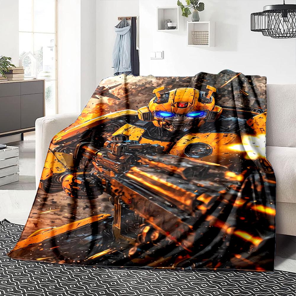 1Pc Transformers Optimus Prime Battle Scene Blanket For Couch Bed Plush Cozy Fuzzy Blanket Super Soft Warm Blankets For Fall And Winter 091879