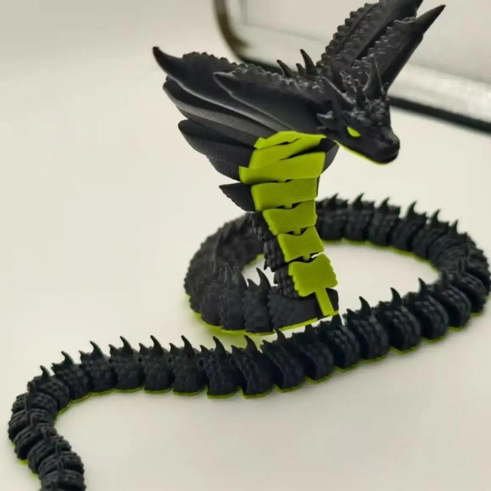 

3D Printed Snake Model Full Body Movable Joints Cool Stereo Figurine Ornament Home Desktop Decoration чёрный