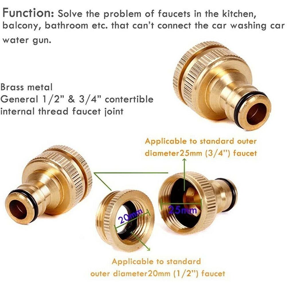 Garden Water Pipe Connector Fitting Adaptor G3/4 To G1/2