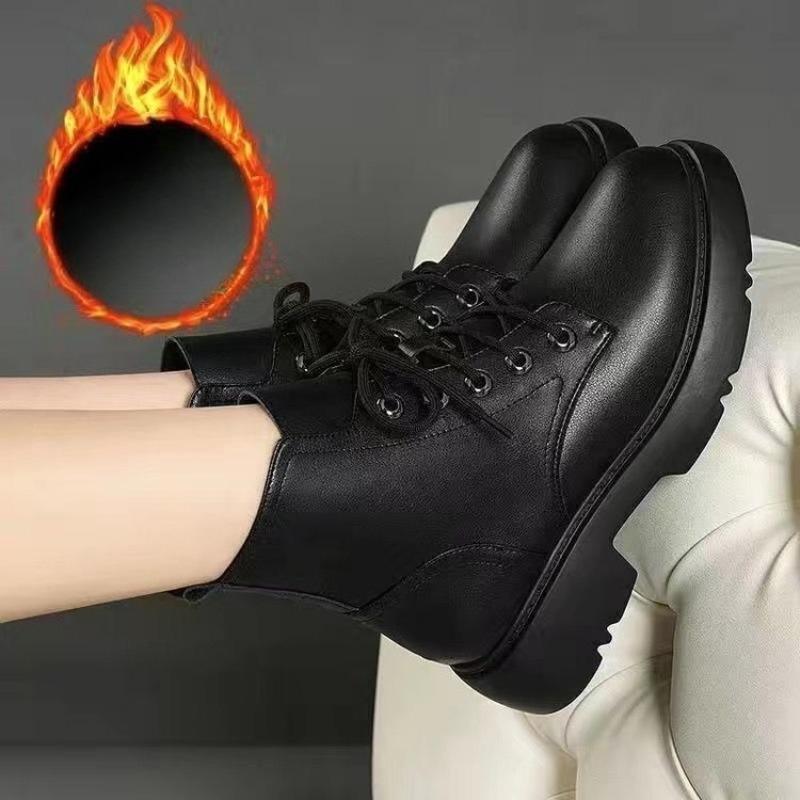 Neue flache Baumwollschuhe mit weicher Sohle für Herbst und Winter, dicksohlig, rutschfest, vielseitige Fleece-Stiefeletten