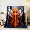 Ornate Cross Winged Blanket  Printed Blanket for Living Room Bed Couch lunch break Soft Cozy Blanket for Friend's festival Gift