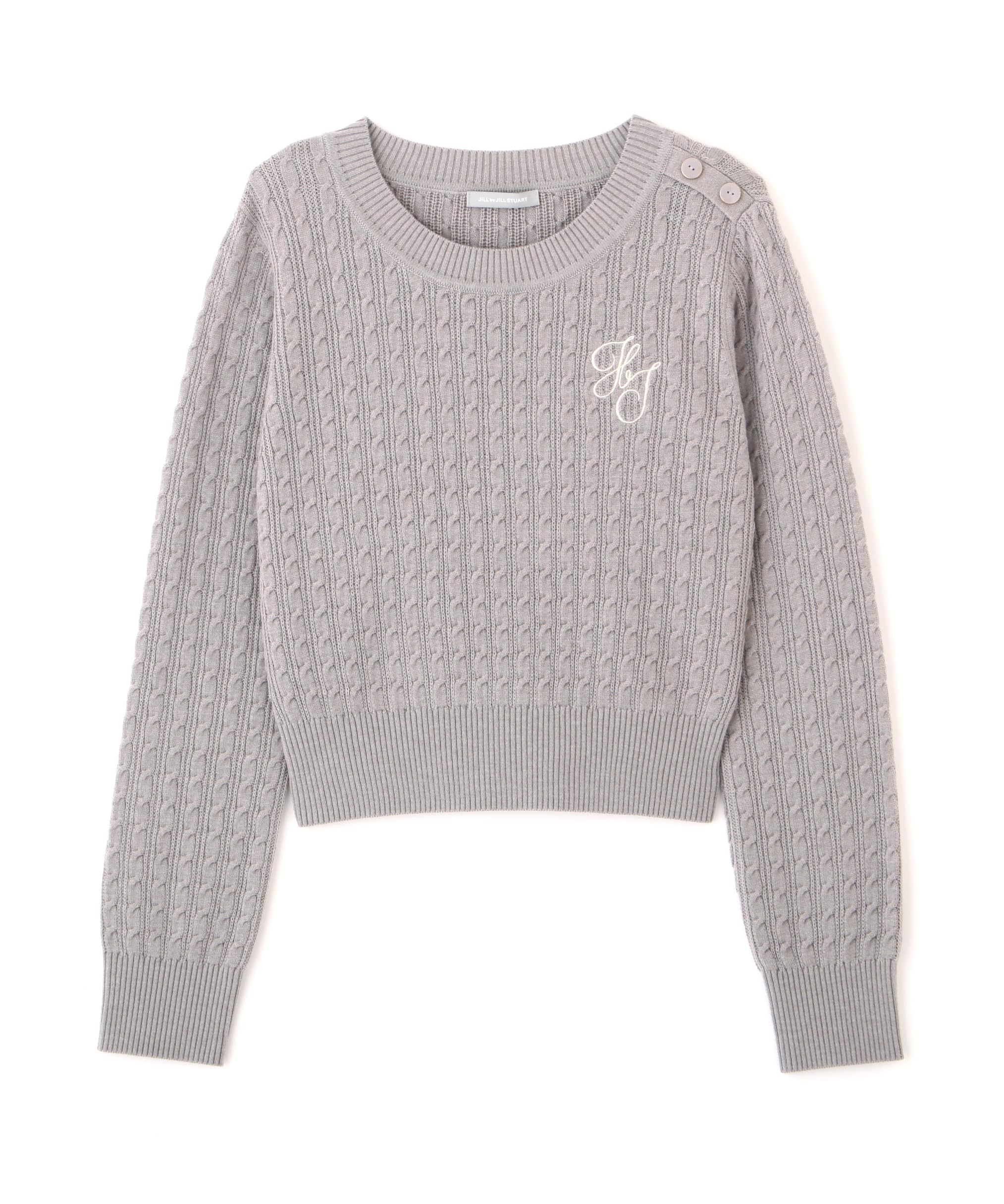 

Jill by Jill Stuart Mini Cable Logo Knit Top, Women s, Mocha Gray