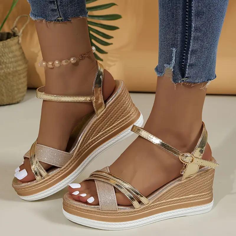 Fashion 2025 New Summer Women Wedges Sandals Fashion Solid Color Shoes for Women High Heels Platform Designer Sandals Zapatos De Mujer