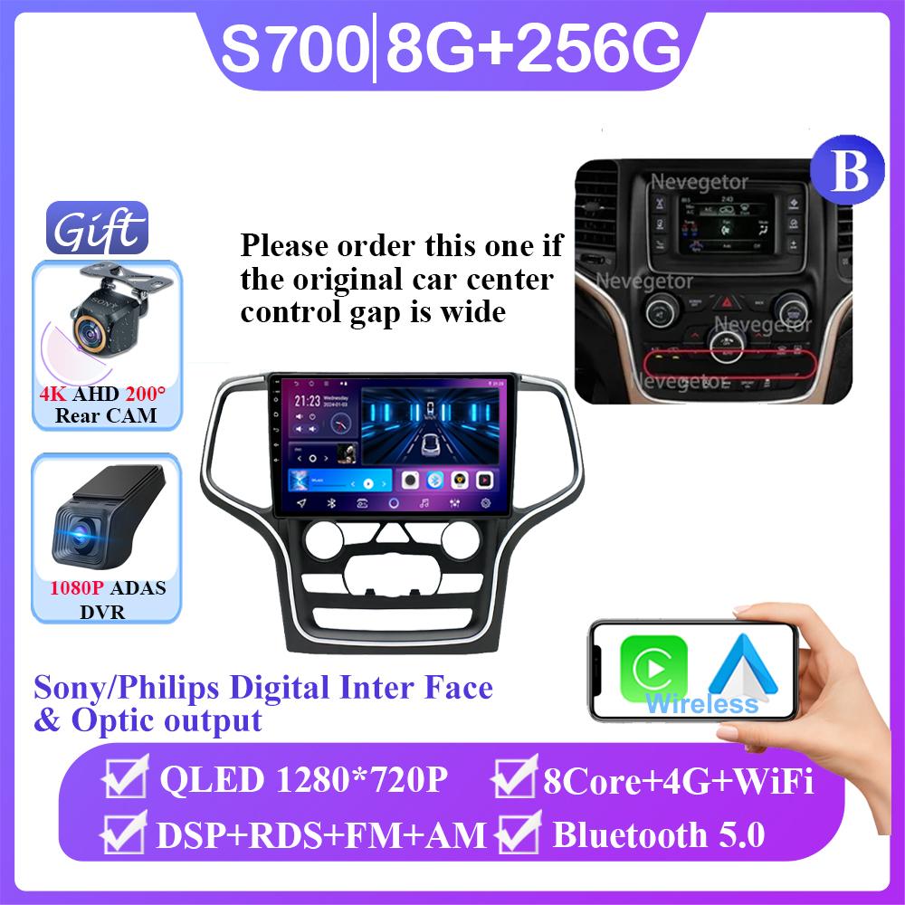 Android 14 For Jeep Grand Cherokee WK2 2014- 2022 Car Radio Multimedia GPS Navi Stereo BT Auto Carplay NO 2din DVD QLED Screen