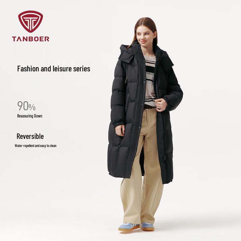 

Tanboer Women s Reversible Long Down Parka with Detachable Hood XL (175)