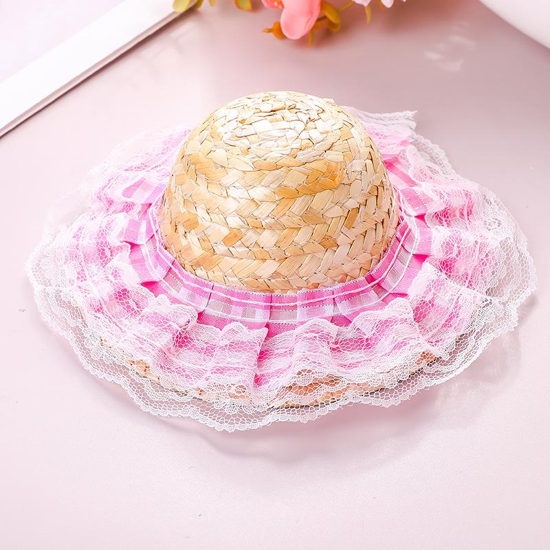 Popular Korean Straw Hat Foreign Style Farmer Hat Sun Hats Pet Cat Funny Retro Cute Bow Fashion Pet Products
