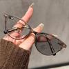Men Women Fashionable Pochromic Reading Glasses Vintage Cat Eye Far Sight Eyewear Color Changing Anti-blue Light Presbyopia