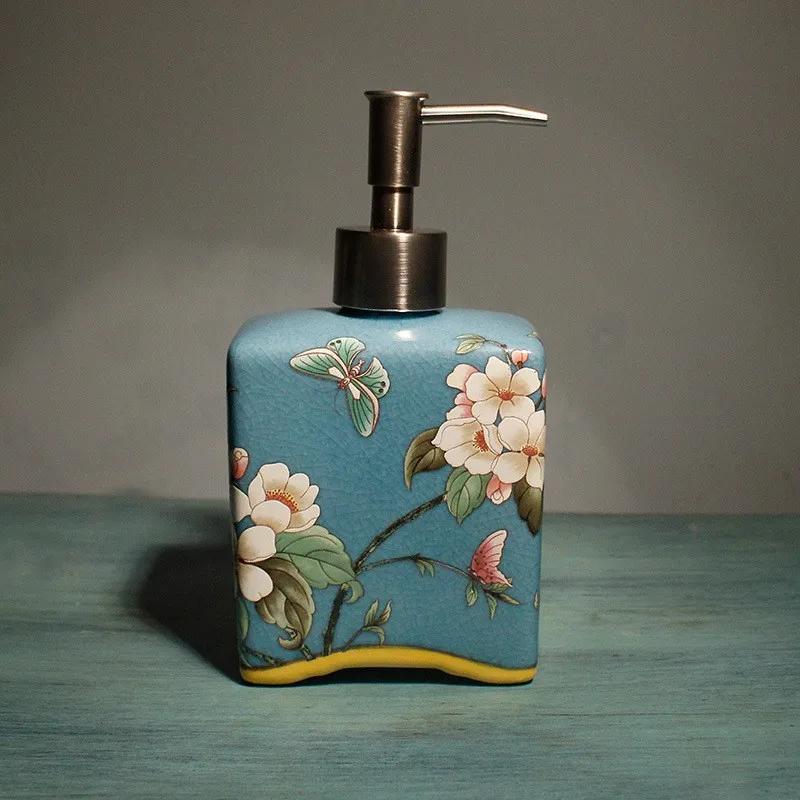 Ceramic lotion bottle press bottle soap dispenser bathroom hotel shampoo bath gel essential oil bottled bathroom accessories