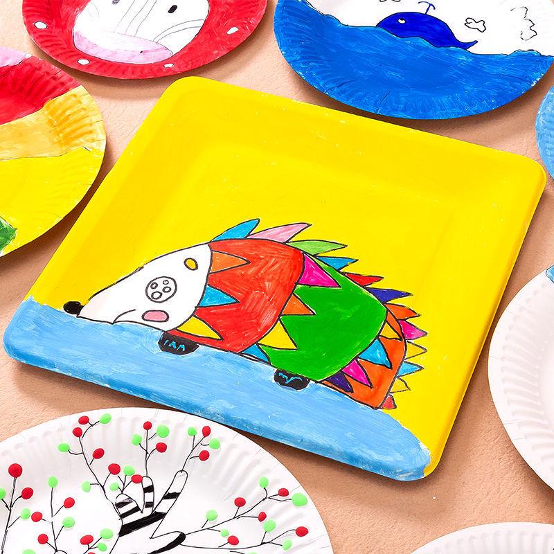 Disposable DIY Painting Plates for Kindergarten Art Activities