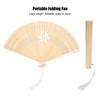 Folding Bamboo Hollow Hand Tassels Fan Summer Hot Day Cooling Tool DecorationWhite