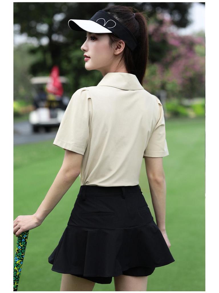Women's 2026 Spring/Summer Golf Apparel: Breathable Short Sleeve Polo & Tennis T-Shirt Set
