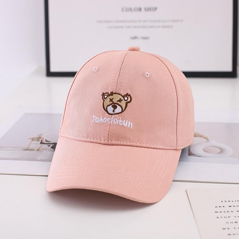 Baseball Cap Spring And Autumn Women'S Hard Top Fashion Men'S Cap Casual Bear Embroidered Hat Shade Summer