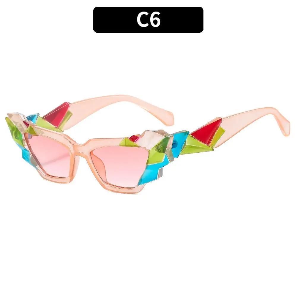 

Unique Cat Eye Sunglasses Women Shades Candy Colors Sun Glasses Polygon Eyewear UV400 Steampunk Eyewear