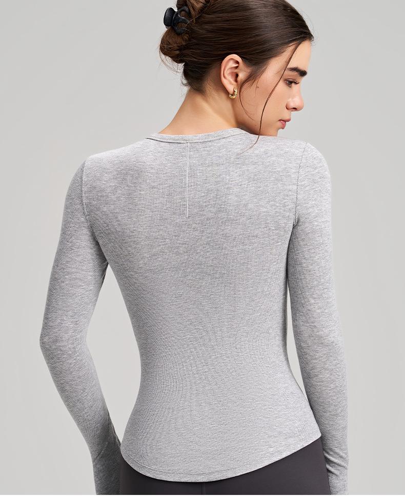 Premium High Elasticity Long Sleeve Yoga Top: Slimming & Stylish for Fitness, Running, and Casual Wear