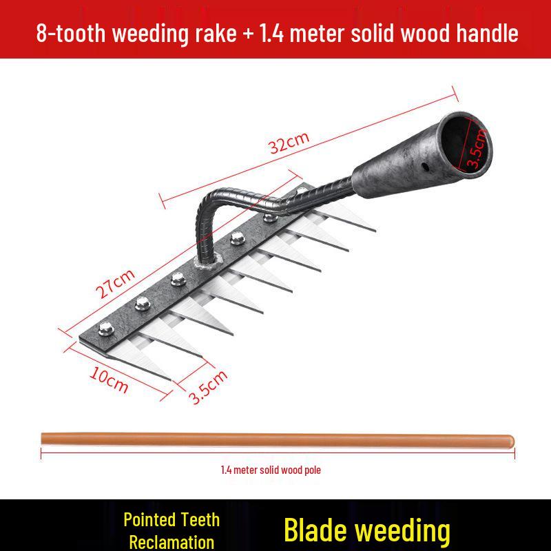 Manganese Steel Five-Tooth Weeding & Planting Rake - Multifunctional Soil Loosening Tool