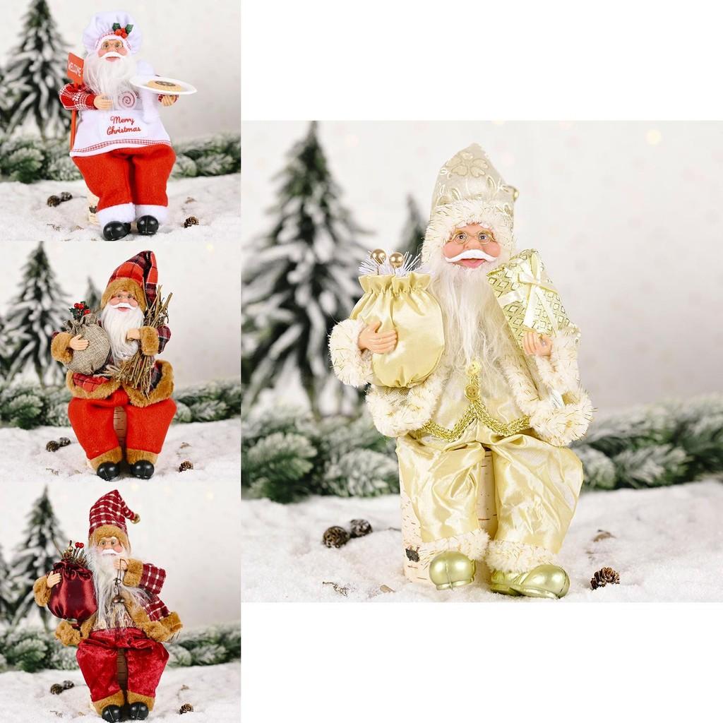Santa Adorable Sitting Claus Doll Unique Christmas Ornament Perfect For Holiday Decor