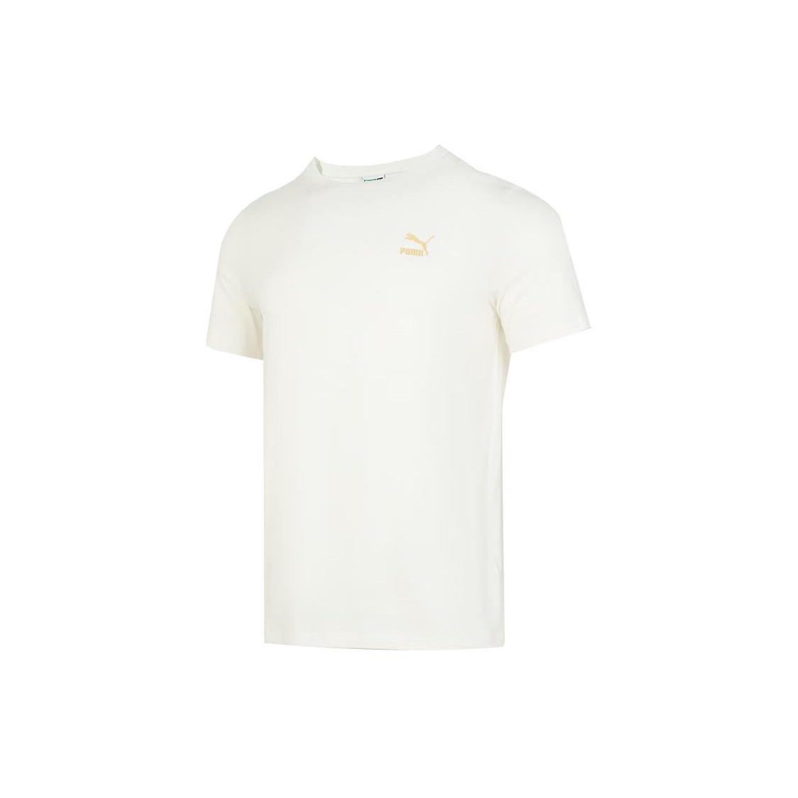 PUMA Logo T-shirt  White Gold  Men s 682344-65 XL