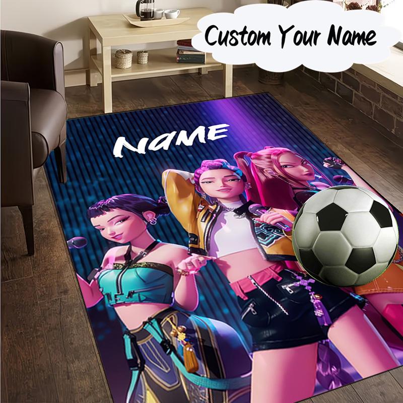 Custom Name KPop Cartoon Carpet, Chair Rug,Area Rug for Office Bedroom living rooms bedroom, Doormat decor Christmas fan gifts