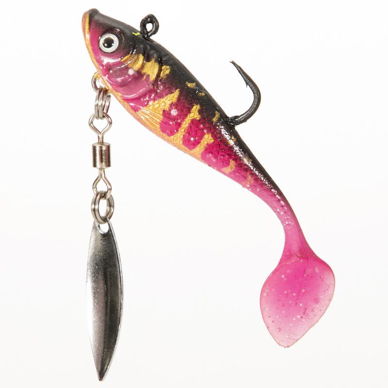 6cm Sinking T-tail Soft Bait Lure with Sequins - Bionic Fish Shape Lead Head