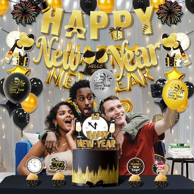 Happy New Year 2026! Banner Decoration for The New Year's Eve Car Party, Banner Decals, Car Ornaments.