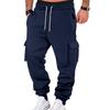 American Autumn and Winter Fleece Men's Casual Overalls Men's Multi-pocket Drawstring Ten-color Sports Casual Trousers