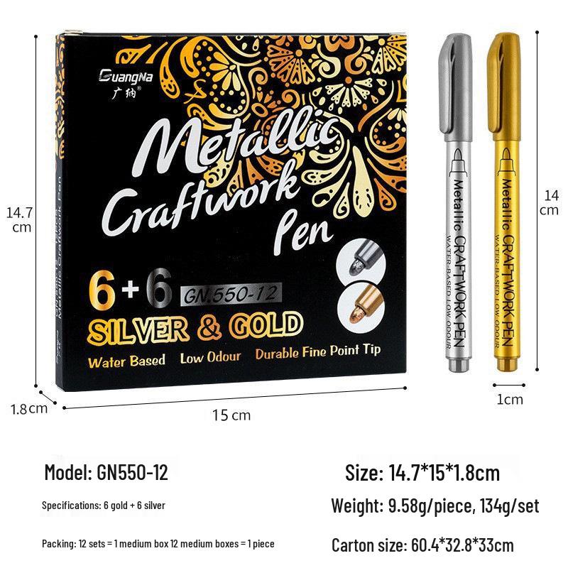 Guan Na 550 Metalické Voděodolné DIY Řemeslné a Doodle Pero na Karty