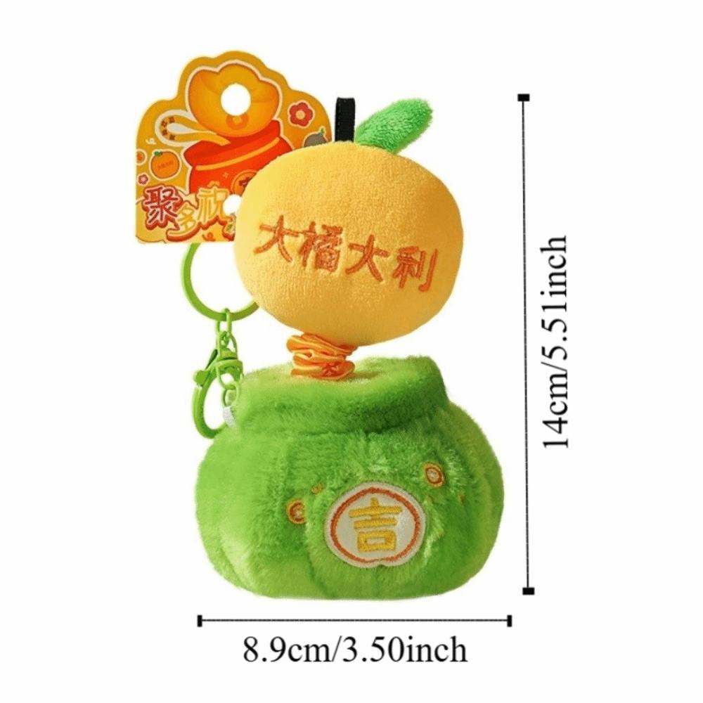 Orange Plush Keyring Flower Gourd Pendant Fashion Cornucopia Keychain  Couple