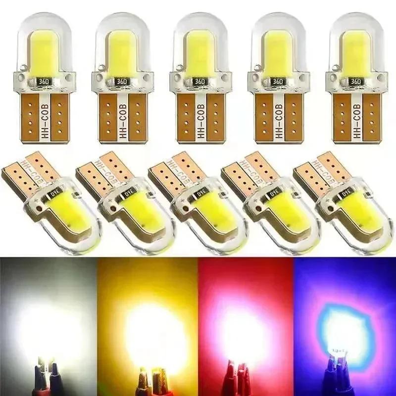 5/40PC LED W5W T10 194 168 W5W COB 4SMD Led Parking Bulb Wedge Clearance Lamp Canbus Silica Bright White License Light Bulbs
