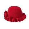 Colorful Crochet Ruffle Bucket Hat Warm Stretch Knit Hat  Year Celebration Women's Fashion Handmade Beanie Hat Tool Tentacle