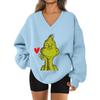 Women's Loose And Comfortable Letter V-neck Sportswear Long-sleeved Sweatshirt Daily Matching Clothes